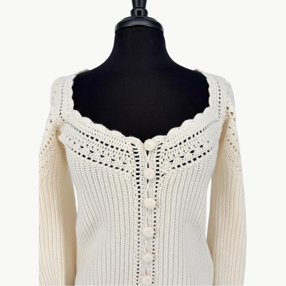 Sézane Moira Cardigan Jumper Sweater | Sz Small | Ecru (Off White) - Picture 13 of 16